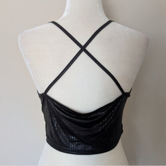 Faux leather crocodile textured faux leather crop top/bralette - Picture 4 of 5